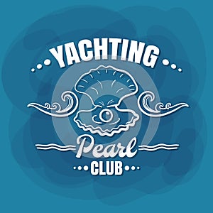 White Lettering Yachting Club Pearl