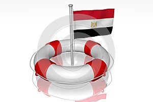 White life buoy with flag of Egypt