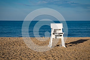white lifeguard beach chair at Rehoboth Beach Delaware