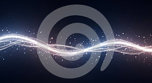 White Light Abstract Wave on Gray Background