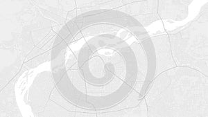 White and light grey Bamako city area vector background map, roads and water illustration. Widescreen proportion, digital flat