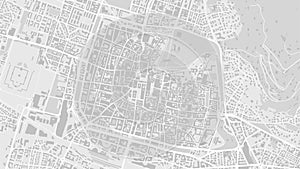 White and light grey Brescia City area vector background map, streets and water cartography illustration