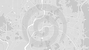 White and light grey Gwangju City area vector background map, streets and water cartography illustration