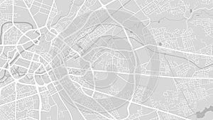 White and light grey Manchester city area vector background map, streets and water cartography illustration