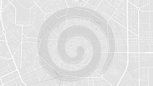 White and light grey Milan City area vector background map, streets and water cartography illustration