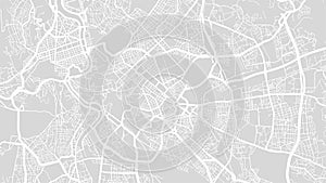 White and light grey Rome city area vector background map, streets and water cartography illustration