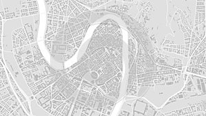 White and light grey Verona City area vector background map, streets and water cartography illustration