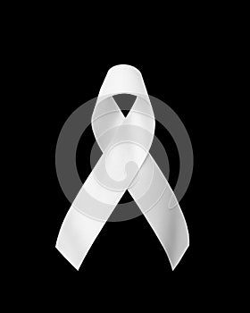 White or light pearl awareness ribbon for Lung cancer, Bone cancer, Multiple Sclerosis