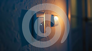 Close-up of a Light Switch with a Glowing Indicator