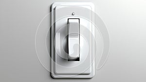 A white light switch with a silver button.