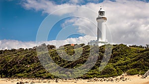 White lighthouse in Nelson Bay