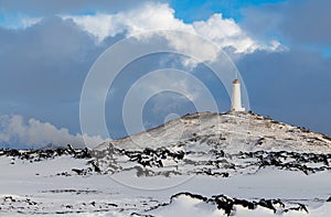 White Lighthouse, Reykjanes peninsula,