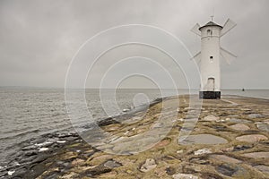 White lighthouse - Swinoujscie Poland.