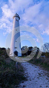 The White lighthouse of the wadden island \'Schiermonnikoog\' in Friesland, the Netherlands photo