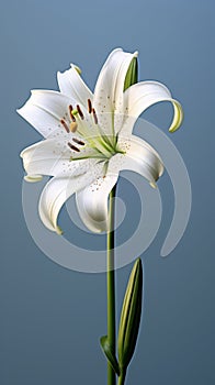 White lily flower macro photo dark blurred wallpaper background