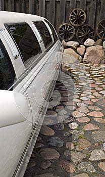 White limousine with black windows