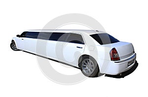 White limousine isolated