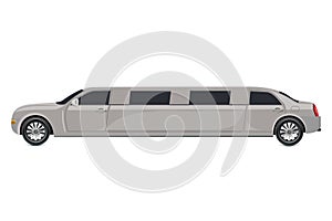 White limousine, vector illustration