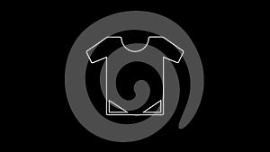 White line Baby onesie icon isolated on black background. Baby clothes symbol. Kid wear sign. 4K Video motion graphic