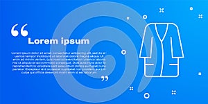 White line Bathrobe icon isolated on blue background. Vector