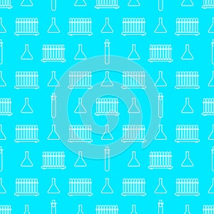 White line beakers chemistry seamless pattern