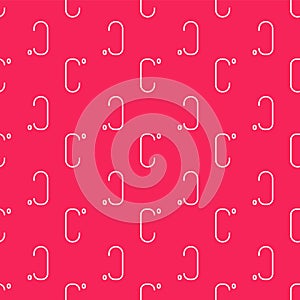 White line Celsius icon isolated seamless pattern on red background. Vector Illustration