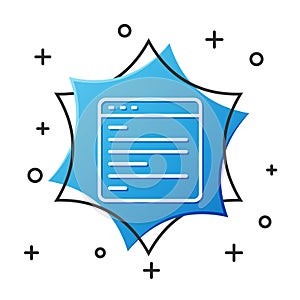 White line Computer api interface icon isolated on white background. Application programming interface API technology