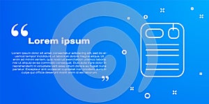 White line Dossier folder icon isolated on blue background. Vector