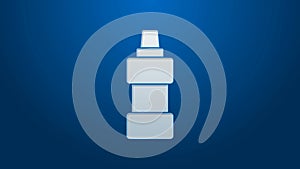 White line Plastic bottle for laundry detergent, bleach, dishwashing liquid or another cleaning agent icon isolated on