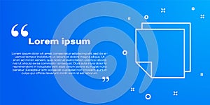 White line Post note stickers icon isolated on blue background. Sticky tapes with space for text or message. Vector