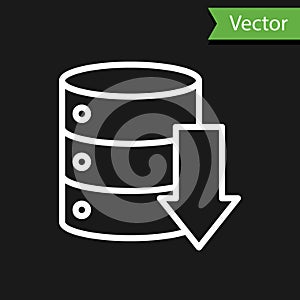 White line Server, Data, Web Hosting icon isolated on black background. Vector Illustration