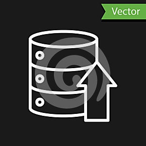 White line Server, Data, Web Hosting icon isolated on black background. Vector Illustration
