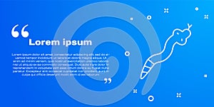 White line Snake icon isolated on blue background. Vector