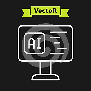 White line Software, web developer programming code icon isolated on black background. Javascript computer script random