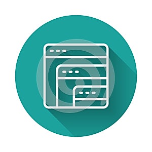 White line Software, web developer programming code icon isolated with long shadow background. Javascript computer