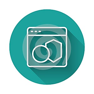 White line Software, web developer programming code icon isolated with long shadow background. Javascript computer