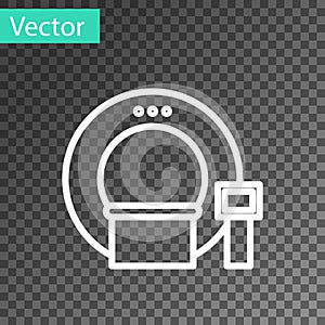 White line Tomography icon isolated on transparent background. Medical scanner, radiation. Diagnosis, radiology