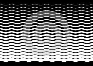 White line wavy pattern background. Halftone wave line gradient. Vector illustration