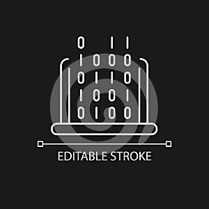 IT white linear icon for dark theme