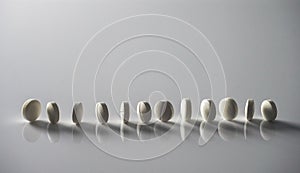 White lined isolated tablets