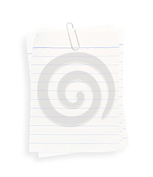 White lined paper(with clipping path)