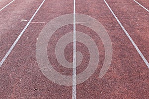 White lines and texture of running racetrack