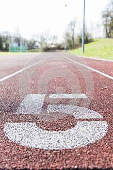 White lines and texture of running racetrack