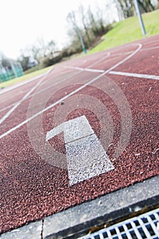 White lines and texture of running racetrack