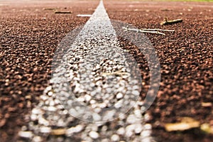 White lines and texture of running racetrack