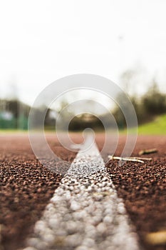 White lines and texture of running racetrack