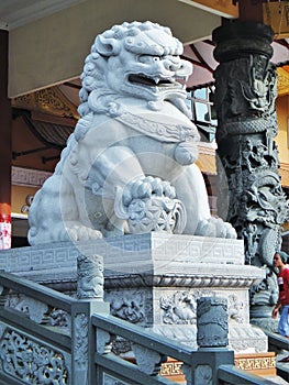 White lion statue photo