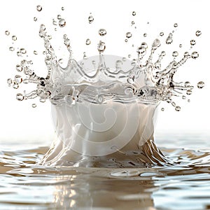 white liquid splash on white background photo