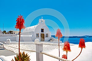 White Little Church at Santorini Island