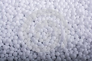 White polystyrene foam balls as background